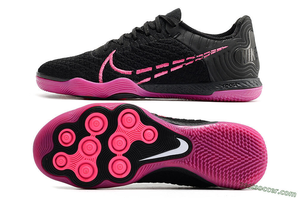 Nike Reactgato IC Low-Tops Soccer Shoes - Black/Pink 1
