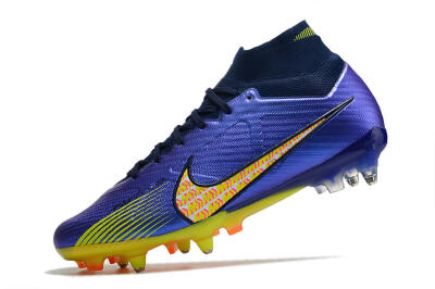 Nike Air Zoom Mercurial Superfly 9 Elite SG High-Tops Soccer Cleats - Blue/Yellow/Pink