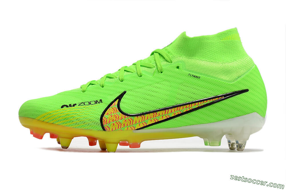 Nike Air Zoom Mercurial Superfly 9 Elite SG High-Tops Soccer Cleats - Green/Yellow/Pink 2