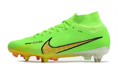 Nike Air Zoom Mercurial Superfly 9 Elite SG High-Tops Soccer Cleats - Green/Yellow/Pink