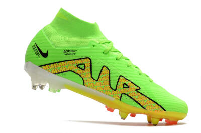 Nike Air Zoom Mercurial Superfly 9 Elite SG High-Tops Soccer Cleats - Green/Yellow/Pink