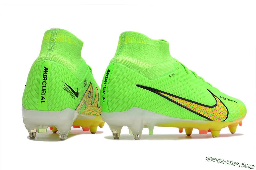 Nike Air Zoom Mercurial Superfly 9 Elite SG High-Tops Soccer Cleats - Green/Yellow/Pink 6