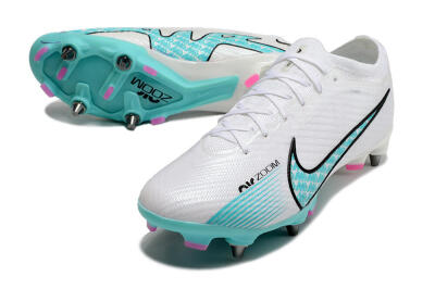 Nike Air Zoom Mercurial Vapor 15 Elite SG Low-Tops Soccer Cleats - White/Blue/Black
