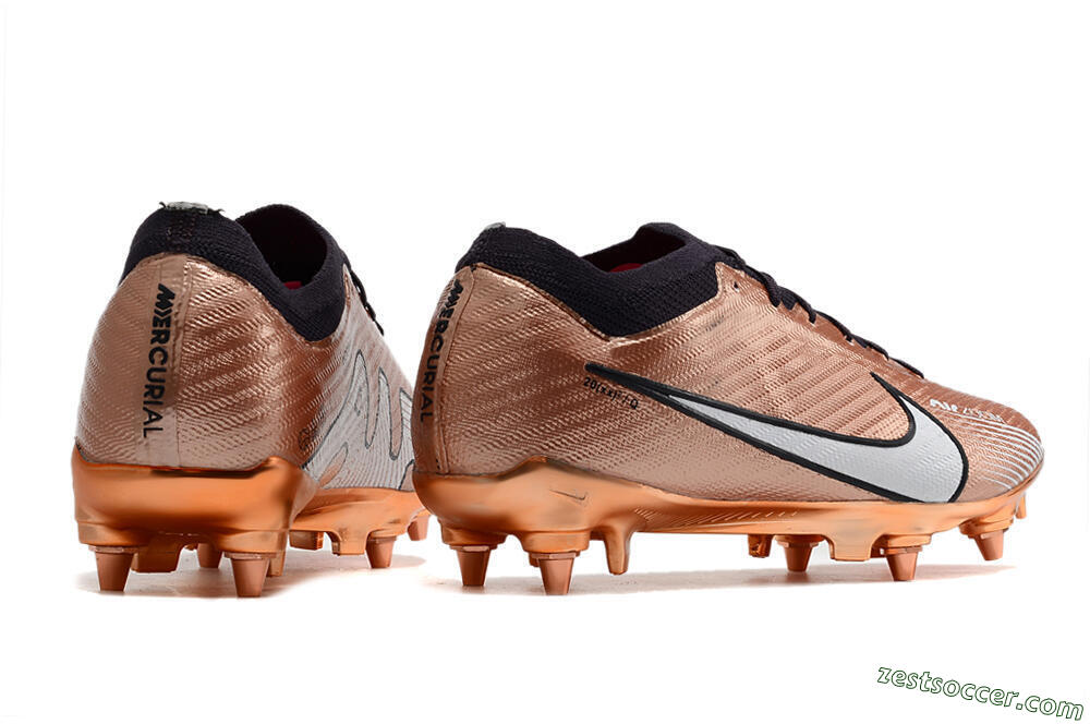 Nike Air Zoom Mercurial Vapor 15 Elite SG Low-Tops Soccer Cleats - Gold/White/Black 6
