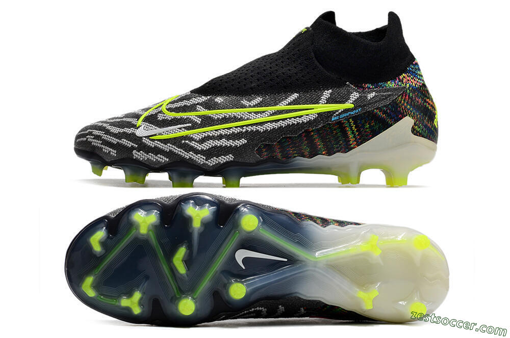 Nike Phantom GX Elite DF FG High-Tops Soccer Cleats - Black/Rainbow 1