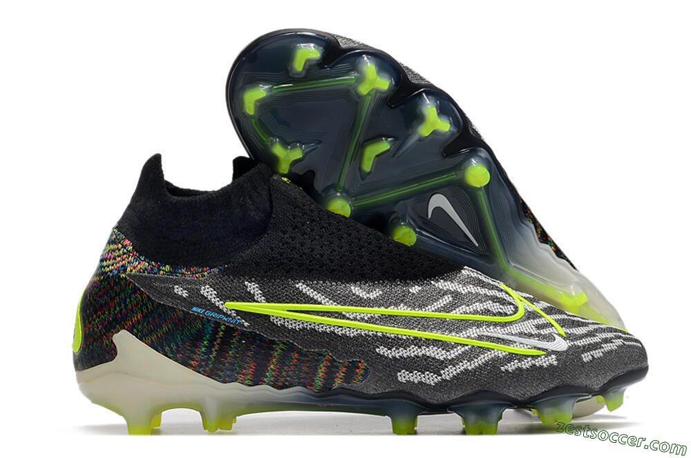Nike Phantom GX Elite DF FG High-Tops Soccer Cleats - Black/Rainbow 0