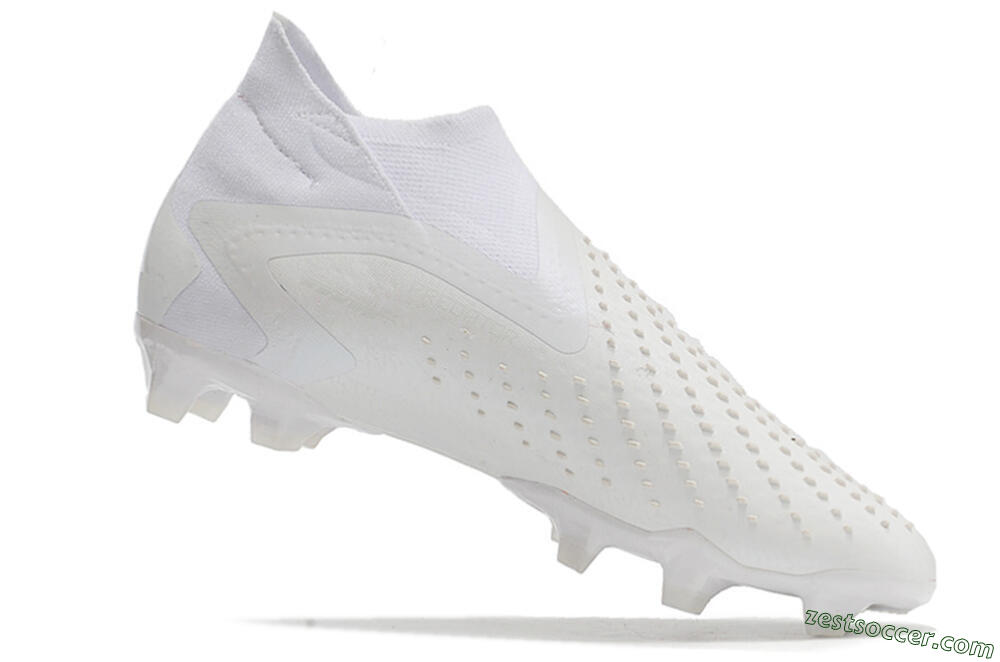 Adidas Predator Accuracy+ FG High-Tops Soccer Cleats - White/White 4