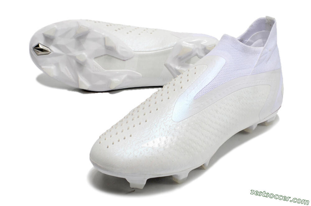 Adidas Predator Accuracy+ FG High-Tops Soccer Cleats - White/White 3
