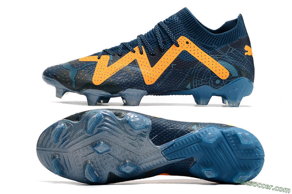 Puma Future Ultimate FG Low-Tops Soccer Cleats - Blue/Yellow 1