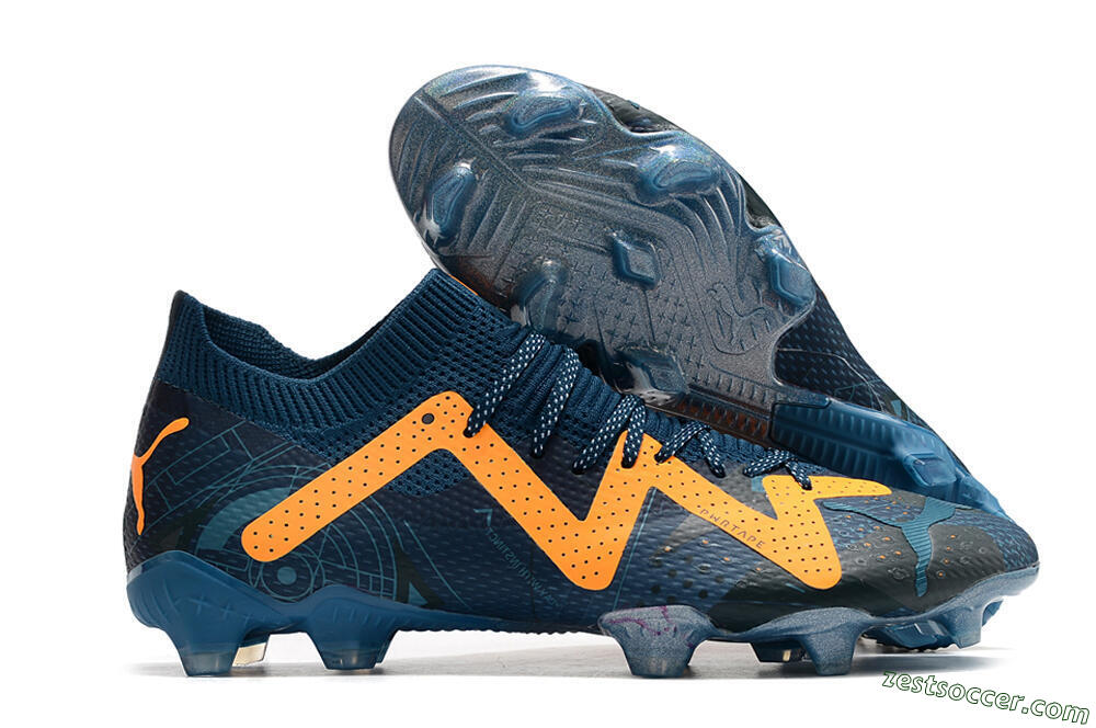 Puma Future Ultimate FG Low-Tops Soccer Cleats - Blue/Yellow 0