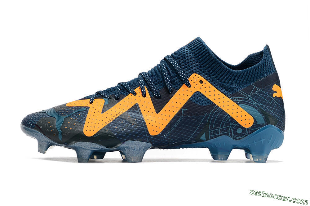 Puma Future Ultimate FG Low-Tops Soccer Cleats - Blue/Yellow 2