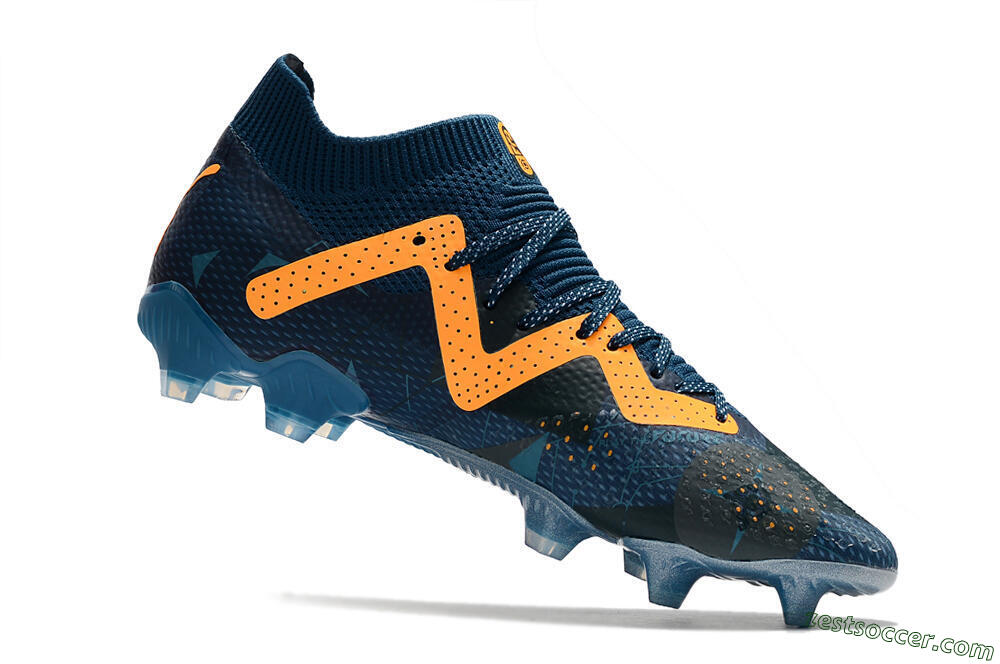 Puma Future Ultimate FG Low-Tops Soccer Cleats - Blue/Yellow 4