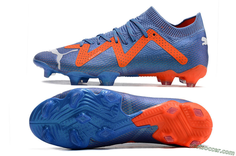 Puma Future Ultimate FG Low-Tops Soccer Cleats - Blue/Orange/White 1