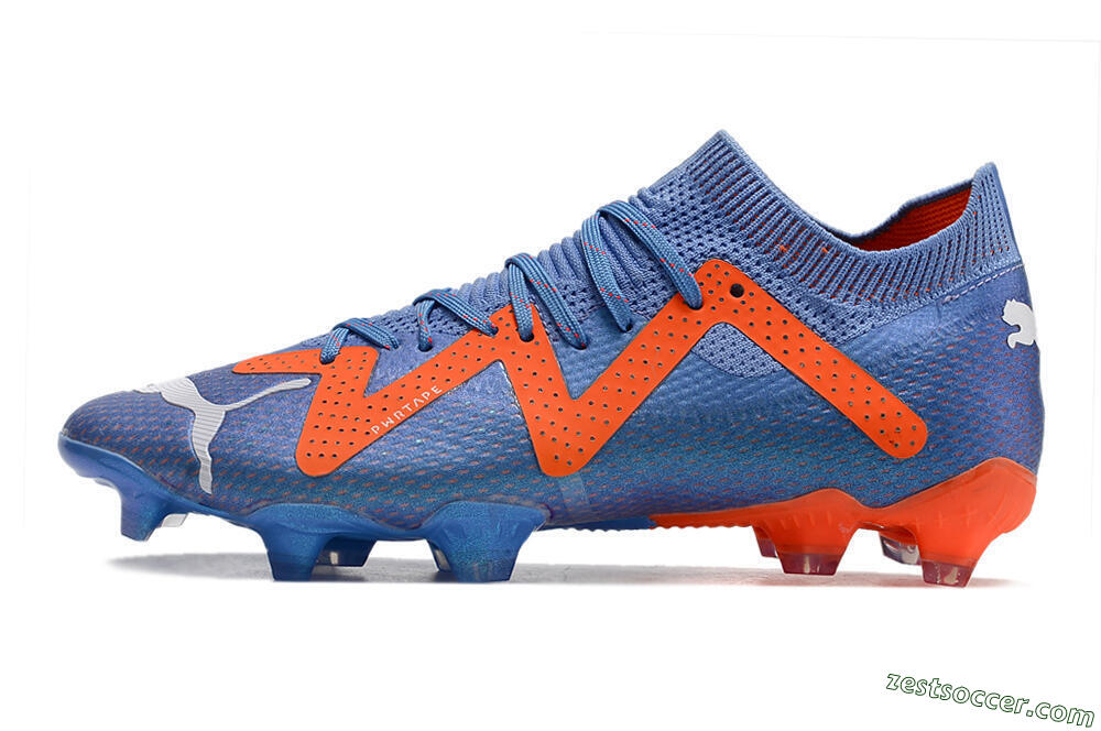 Puma Future Ultimate FG Low-Tops Soccer Cleats - Blue/Orange/White 2