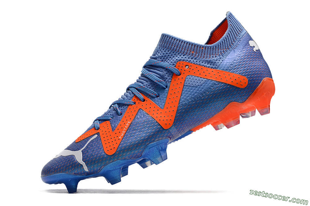 Puma Future Ultimate FG Low-Tops Soccer Cleats - Blue/Orange/White 5