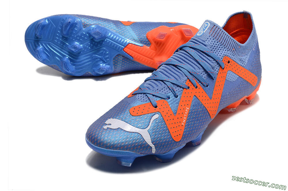 Puma Future Ultimate FG Low-Tops Soccer Cleats - Blue/Orange/White 3