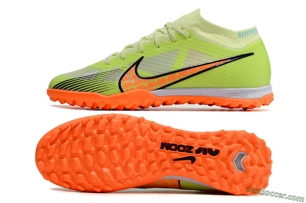 Nike Air Zoom Mercurial Vapor 15 Elite TF Low-Tops Soccer Shoes - Green/Black/Orange 1