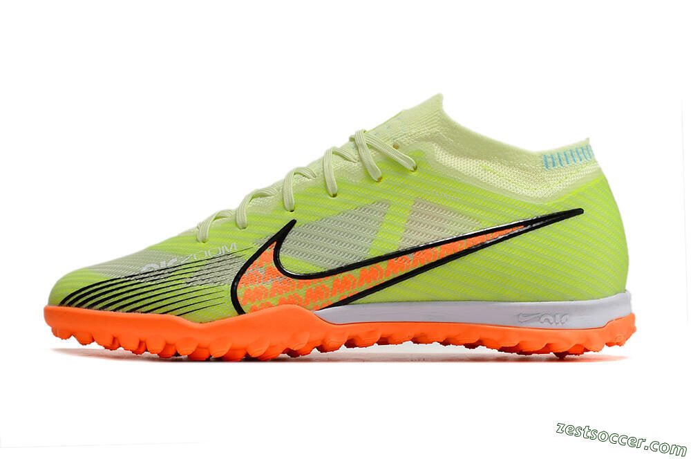 Nike Air Zoom Mercurial Vapor 15 Elite TF Low-Tops Soccer Shoes - Green/Black/Orange 2