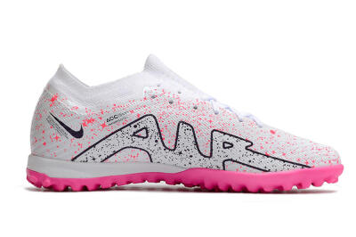 Nike Air Zoom Mercurial Vapor 15 Elite TF Low-Tops Soccer Shoes - White/Black/Pink