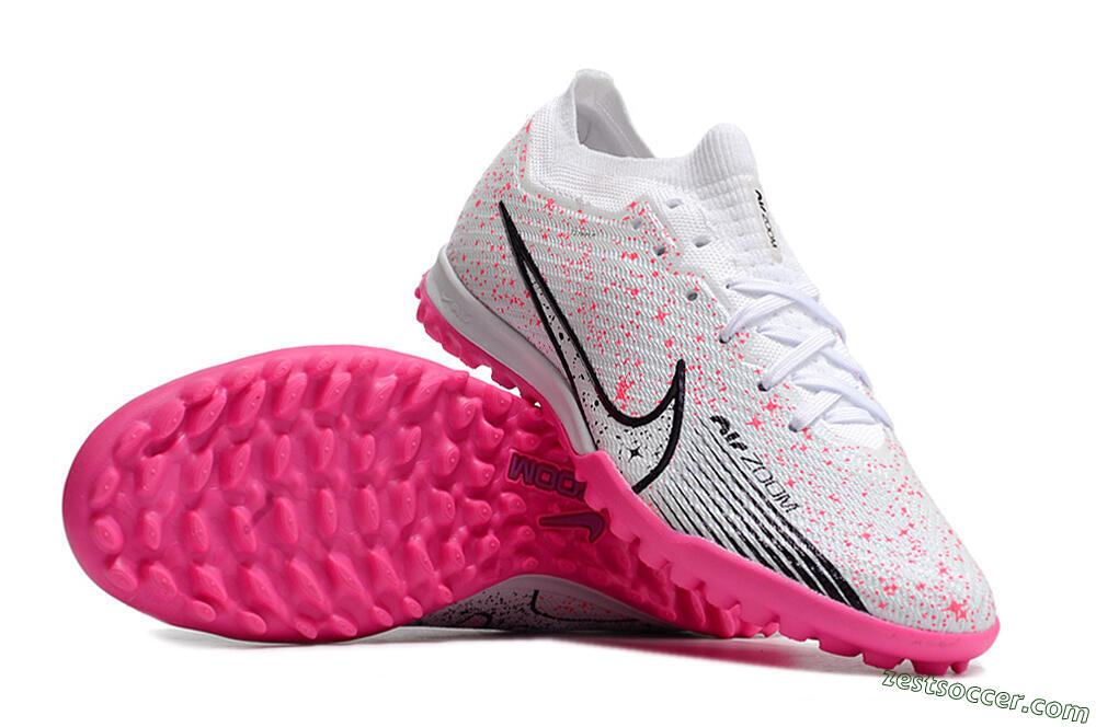 Nike Air Zoom Mercurial Vapor 15 Elite TF Low-Tops Soccer Shoes - White/Black/Pink 1