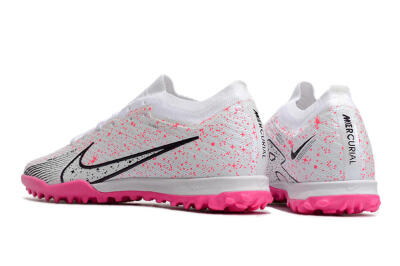 Nike Air Zoom Mercurial Vapor 15 Elite TF Low-Tops Soccer Shoes - White/Black/Pink