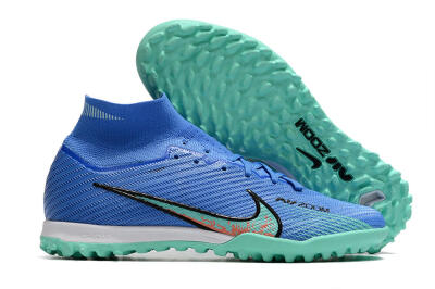 Nike Air Zoom Mercurial Superfly 9 Elite TF High-Tops Soccer Shoes - Blue/Green/Black