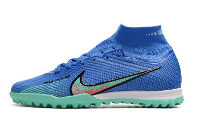 Nike Air Zoom Mercurial Superfly 9 Elite TF High-Tops Soccer Shoes - Blue/Green/Black