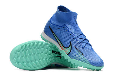 Nike Air Zoom Mercurial Superfly 9 Elite TF High-Tops Soccer Shoes - Blue/Green/Black