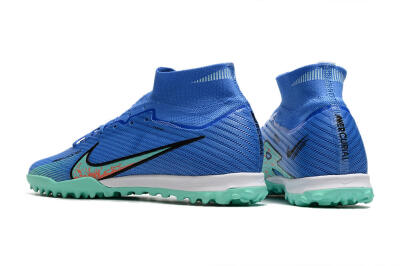 Nike Air Zoom Mercurial Superfly 9 Elite TF High-Tops Soccer Shoes - Blue/Green/Black