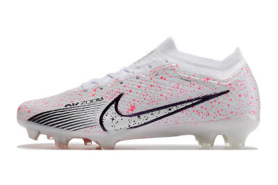 Nike Air Zoom Mercurial Vapor 15 Elite FG Low-Tops Soccer Cleats - White/Pink/Black