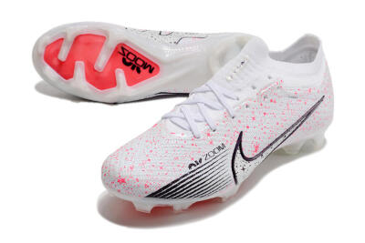 Nike Air Zoom Mercurial Vapor 15 Elite FG Low-Tops Soccer Cleats - White/Pink/Black