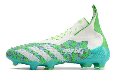 Adidas Predator Freak+ FG High-Tops Soccer Cleats - White/Green