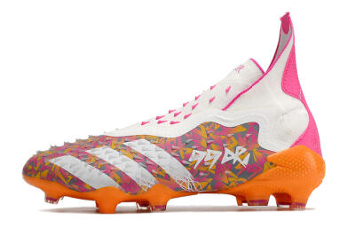 Adidas Predator Freak+ FG High-Tops Soccer Cleats - White/Orange