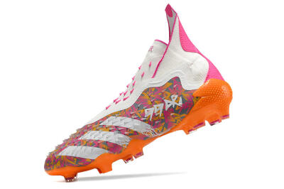 Adidas Predator Freak+ FG High-Tops Soccer Cleats - White/Orange