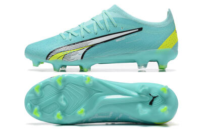 Puma Ultra Ultimate FG Low-Tops Soccer Cleats - Blue/White/Green