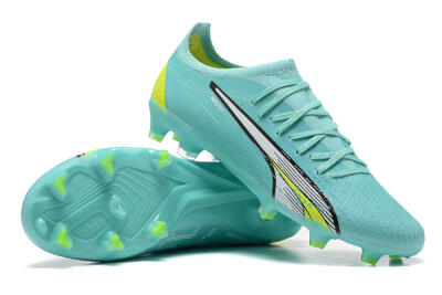 Puma Ultra Ultimate FG Low-Tops Soccer Cleats - Blue/White/Green