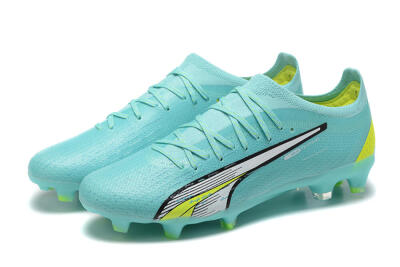Puma Ultra Ultimate FG Low-Tops Soccer Cleats - Blue/White/Green