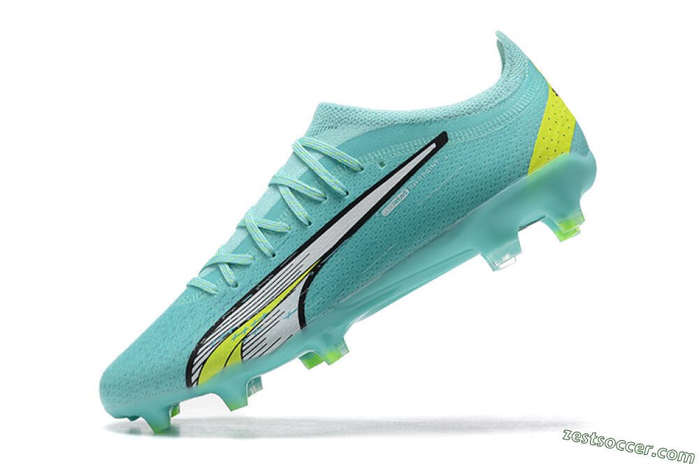 Puma Ultra Ultimate FG Low-Tops Soccer Cleats - Blue/White/Green 8