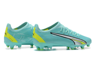 Puma Ultra Ultimate FG Low-Tops Soccer Cleats - Blue/White/Green