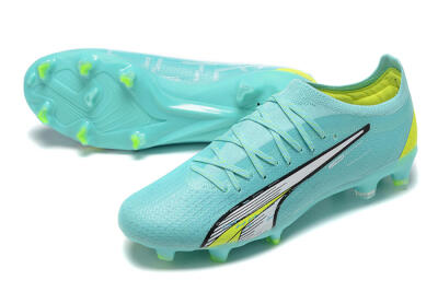Puma Ultra Ultimate FG Low-Tops Soccer Cleats - Blue/White/Green
