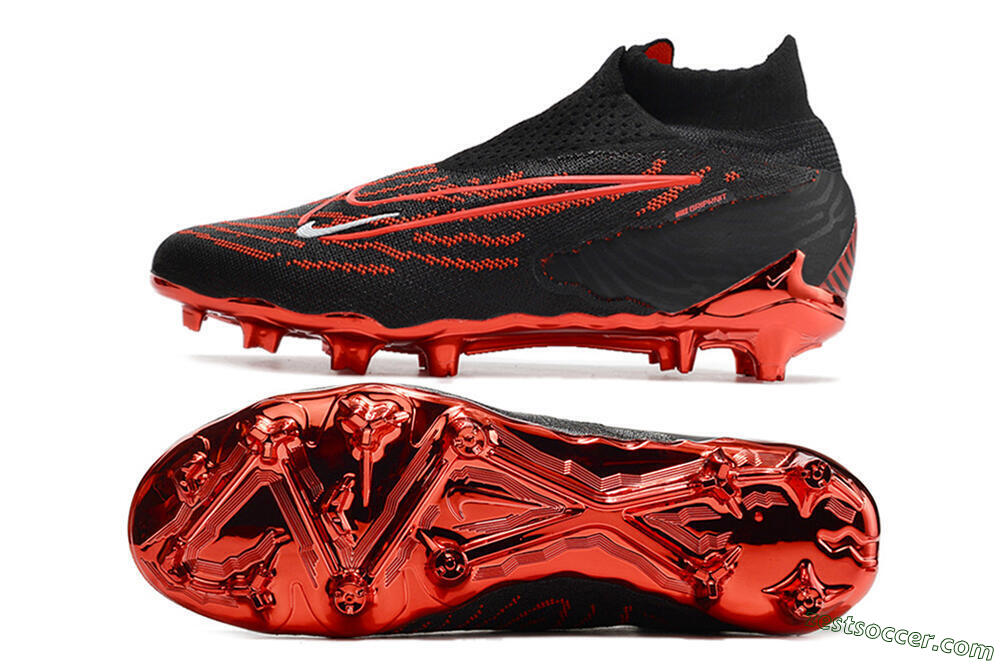 Nike Phantom GX Elite DF FG High-Tops Soccer Cleats - Black/Red 1