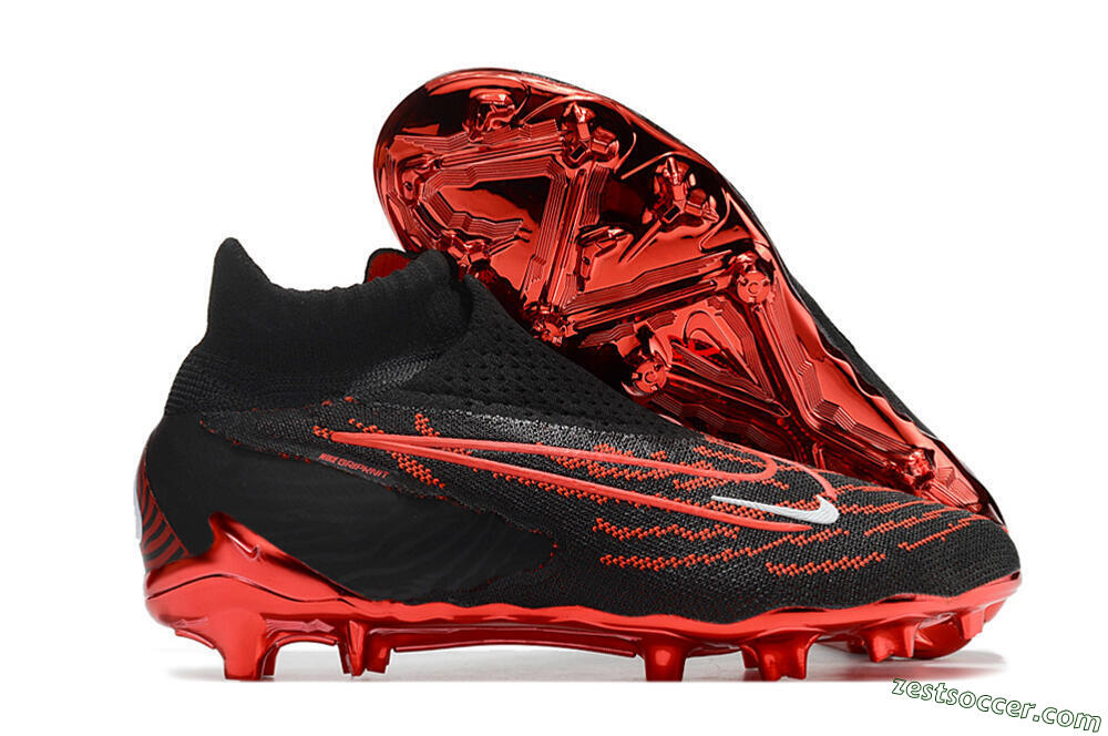 Nike Phantom GX Elite DF FG High-Tops Soccer Cleats - Black/Red 0