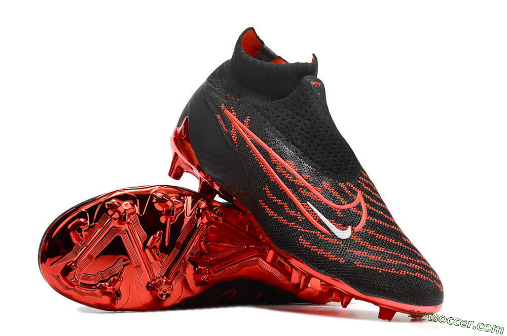 Nike Phantom GX Elite DF FG High-Tops Soccer Cleats - Black/Red 3