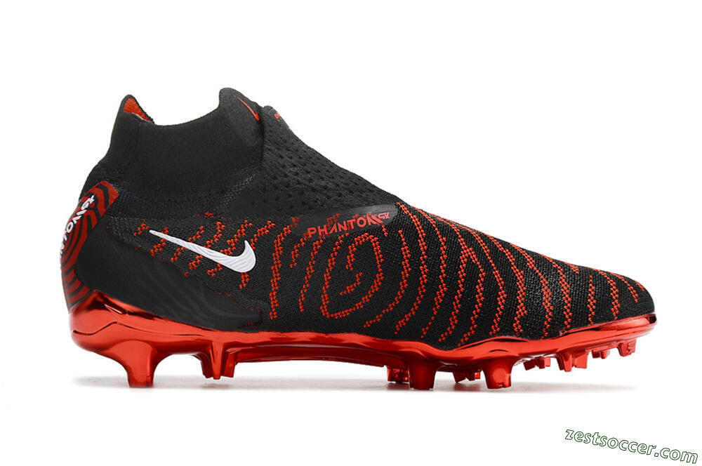 Nike Phantom GX Elite DF FG High-Tops Soccer Cleats - Black/Red 4