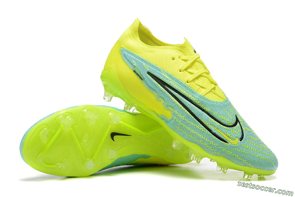 Nike Phantom GX Elite FG Low-Tops Soccer Cleats - Green/Blue/Black 4