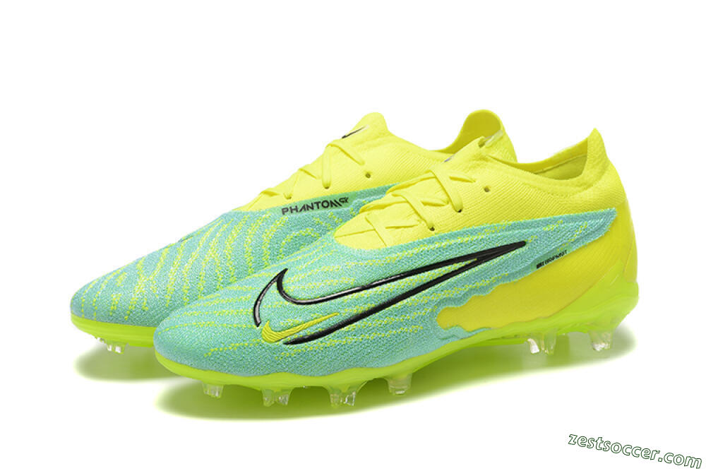 Nike Phantom GX Elite FG Low-Tops Soccer Cleats - Green/Blue/Black 5