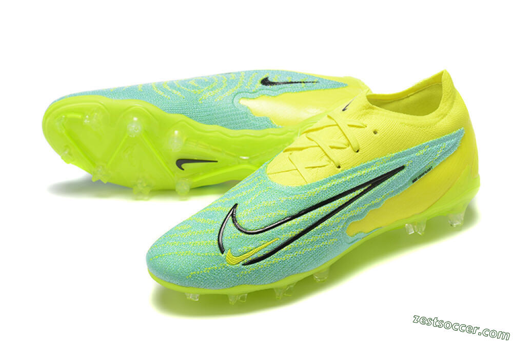 Nike Phantom GX Elite FG Low-Tops Soccer Cleats - Green/Blue/Black 3