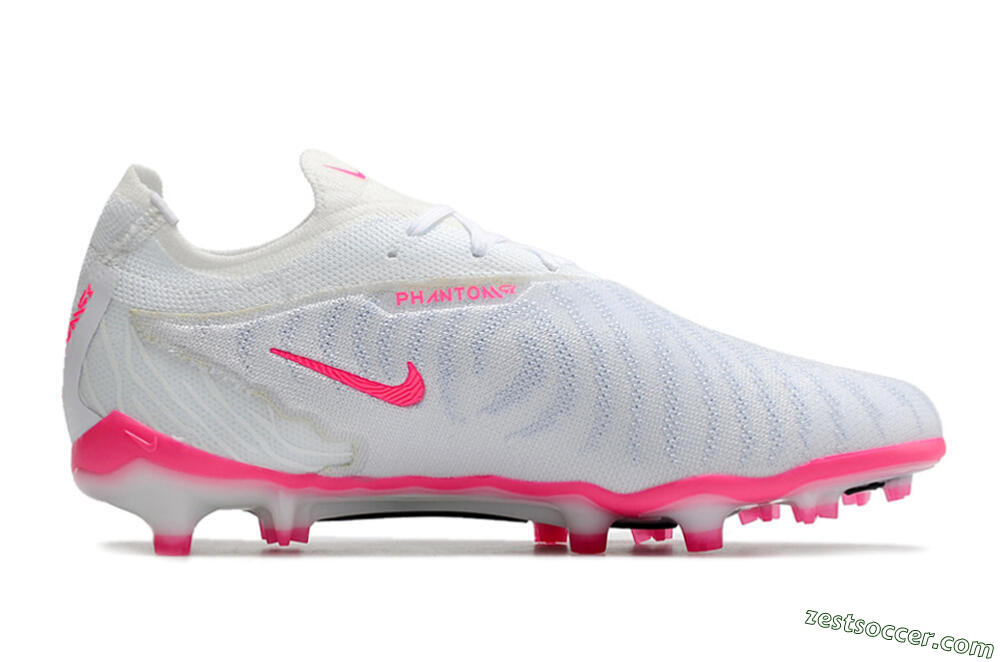 Nike Phantom GX Elite FG Low-Tops Soccer Cleats - White/Pink/Black 4
