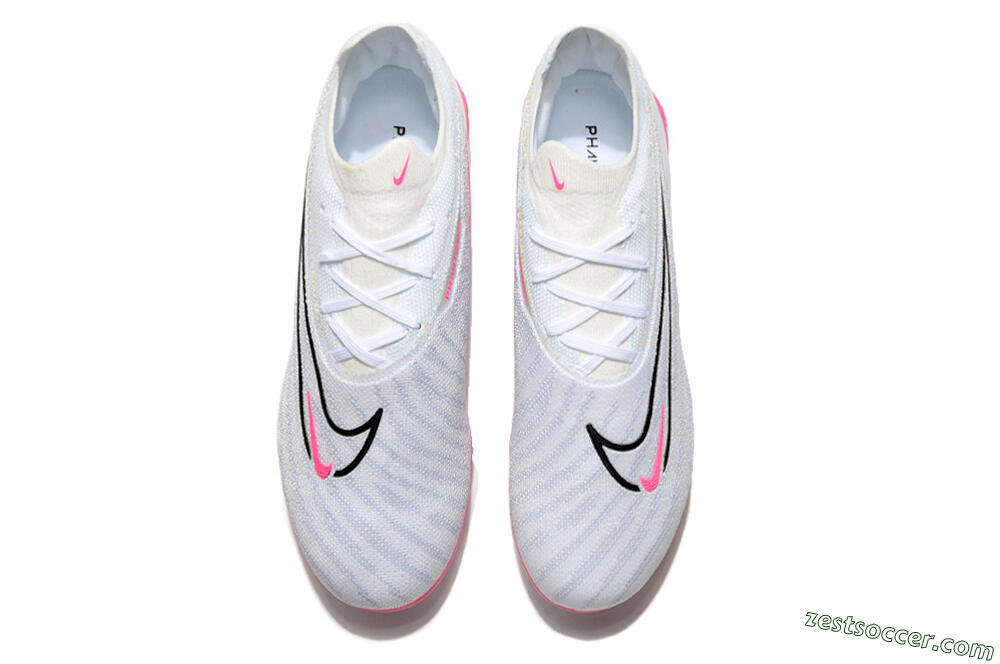 Nike Phantom GX Elite FG Low-Tops Soccer Cleats - White/Pink/Black 5