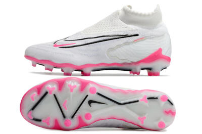 Nike Phantom GX Elite DF FG High-Tops Soccer Cleats - White/Black/Pink